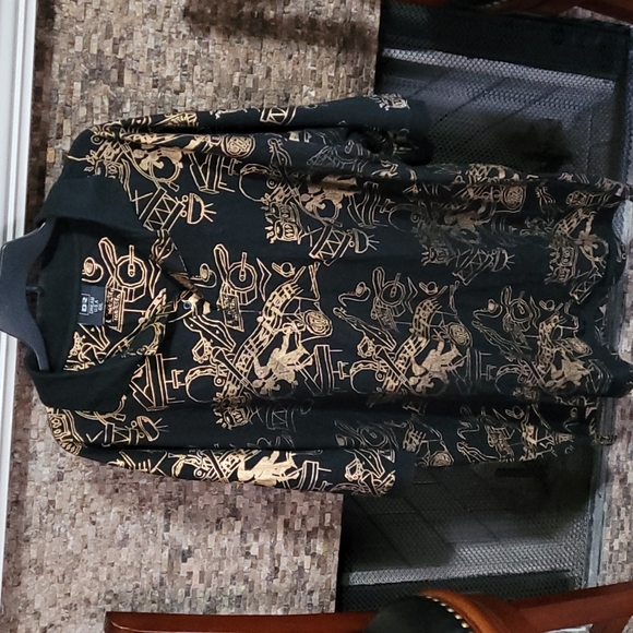 Men's Print Black Gold Shirt SIZE 4X - Picture 1 of 5